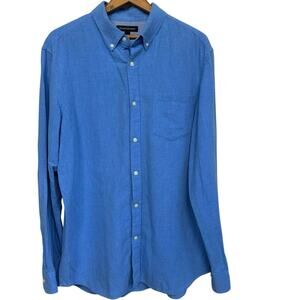 Banana Republic Men’s Blue Linen Blend Long Sleeve Button Down Shirt Size L